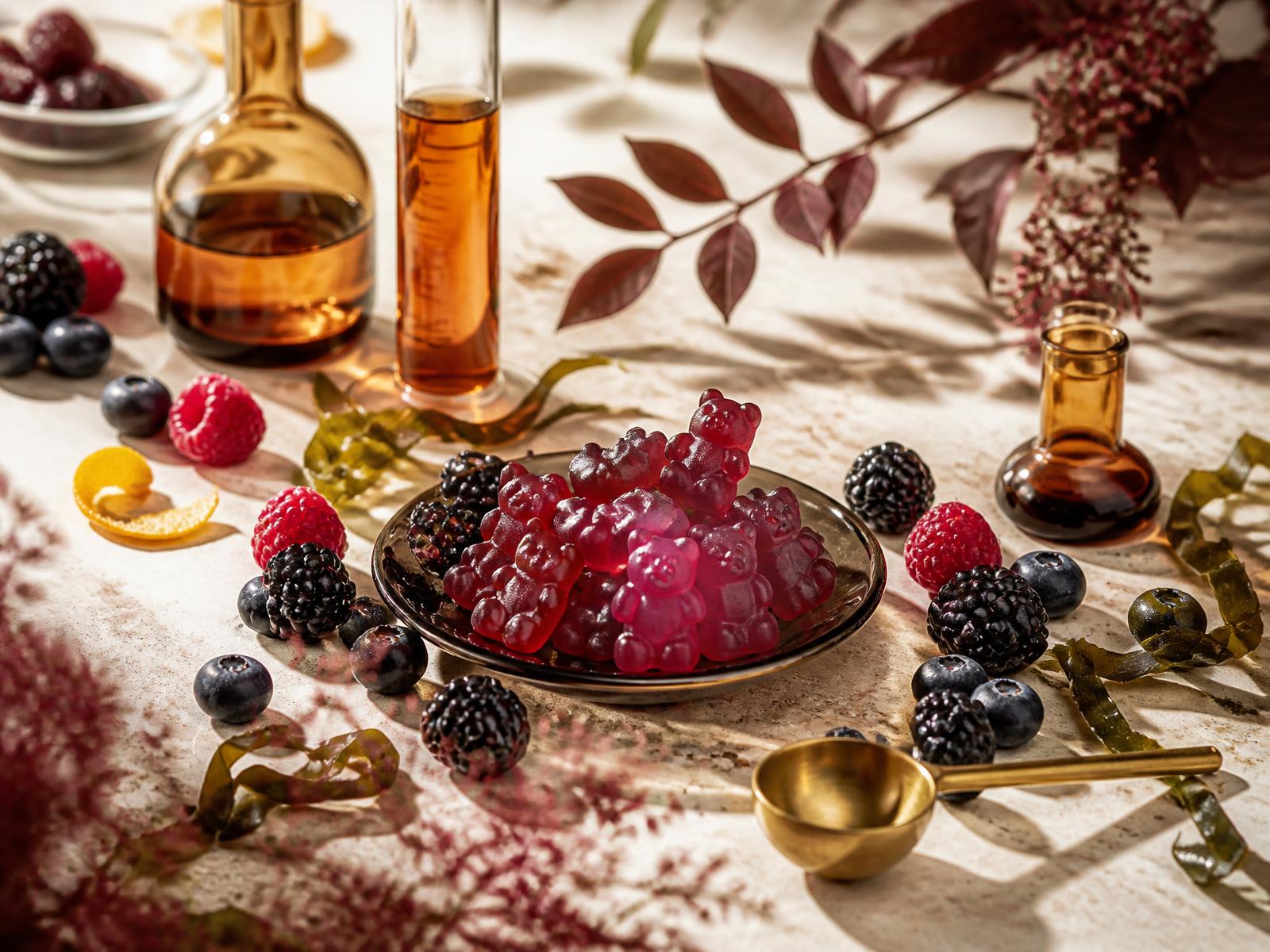 Berry gummies with berries and botanical ingredients